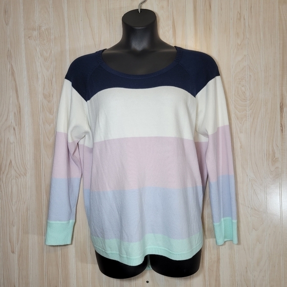 French Connection Multicolored Striped Sweater Sz 2X NWOT - Picture 1 of 5